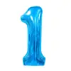 Separado de 40 pulgadas EE. UU.. globo de película de aluminio número 0-9 color dorado y plateado azul en polvo cuerpo delgado decoración de fiesta