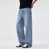 Calça jeans reta larga da moda estilo americano 2026 para homens, nova calça jeans de algodão de alta qualidade, solta, linha H para homens