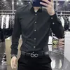 Camisa Masculina de Manga Longa Elástica Angge Vermelho, Toque de Luxo Leve, Não Amassa, Antirrugas, Slim Fit, Casual de Negócios, Sem Costura