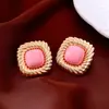 Pendientes de Plata con Textura Cuadrada Retorcida y Plisados Pendientes Vintage Simples Pendientes de Moda Versátiles
