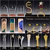 Troféu de Cristal Troféu de Resina Personalizado Troféu de Cristal Molde de Resina Personalizado em Formato Especial Fabricante Medalha de Troféu de Cristal Gravação