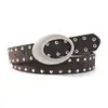 Cinturón retro americano de gamuza con tachuelas para mujer, versátil y elegante, adecuado para jeans, con un estilo Maillard spicy girl, en stock