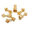 Artesanato antigo em ouro Pilão de diamante Sino de diamante Instrumento do Tibete Contador de nuvens traseiro Pulseira de contas de Bodhi DIY Acessórios