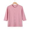 Cardigã Feminino de Manga Três Quartos, Camiseta para Meia-Idade e Idosos, Algodão Puro, Fino de Verão, Solto, Idoso, Tamanho Grande, Estampa, Roupa de Vovó