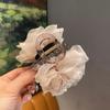 Corea del Sur Temperamento Suave Flor de Gasa Pinza de Tiburón Grande para la Parte Posterior de la Cabeza Pinza para el Cabello Dulce de Gama Alta para Mujeres