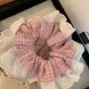 Malla de Doble Capa de Verano Sensación de Bolas Anillo para el Pelo de Intestino Grueso Cuerda para el Pelo de Principios de Primavera para Mujer Cuerda para el Pelo Popular en Internet Fresca Elegante Tocado