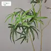 Planta Verde Artificial Madera de Pavo Real Planta en Maceta Decoración de Piso para Sala de Estar, Árbol Falso Adorno Zen de Interior, Decoración Suave para Habitación Modelo Paisajismo