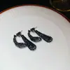 Pendientes de Borla Redonda con Circonita de Aguja Plateada Estilo Nuevo Retro Elegantes Versátiles Pendientes de Lujo Ligero de Gama Alta para Mujer