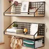 Estante de almacenamiento de pared sin taladrar, esenciales para dormitorios para camas de estudiantes, cesta colgante de pared, estante de almacenamiento para dormitorio