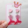 Brincos de orelha de sereia fofos para meninas, brincos de concha com diamante artificial sem piercing para estudantes