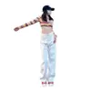 Jeans Blancos de Cintura Alta Pierna Ancha para Mujer, Nuevo Estilo Primavera y Otoño 2026, Corte Holgado Petite, Adelgazantes, Pantalones Rectos de Pierna Estrecha con Caída