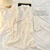 Pijama Infantil 100% Algodão Gaze Dupla Toalha de Banho para Bebê Roupão Doce Floral Fofo Roupas para Casa Roupão Primavera Outono Mulheres