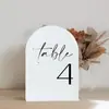 Número de mesa de casamento acrílico branco fosco preto espelhado dourado transfronteiriço número 1-10 logotipo de acrílico arqueado