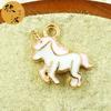 Serie Unicornio, accesorios de joyería DIY, colgante individual con forma de gota de aceite, mini colgante de animal, melena de 5 colores, colgante de cuerda de mano de dibujos animados