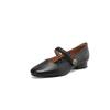 Estilo Artístico Vintage Couro Genuíno Cor Polida Bico Redondo Salto Baixo Sapatos Mary Jane Femininos Novo Roxo Elegante Salto Grosso Sapatos Femininos de Camada Única