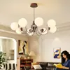 Lustre de feijão mágico estilo vintage, luz principal retrô francesa para sala de estar, luminária de cor nogueira americana para quarto e sala de jantar, luminária protetora para os olhos