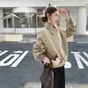 Moda Casual Simples Elegante Confortável Amigável à Pele Coreana Retrô Patchwork Xadrez Jaqueta Oversized Nova de Outono 2026