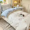 Xiangling CampusEstilo Estudante Todo Algodão Estampa Fresca Dormitório Cama de Solteiro Conjunto de Três Peças Conjunto Completo de Seis Peças