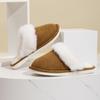 Pantuflas de Felpa para el Hogar de Invierno para Mujer, Pantuflas Cálidas de Algodón para Interiores, Zapatos Gruesos Antideslizantes de Suela Blanda para Parejas, Zapatos de Maternidad para Otoño e Invierno