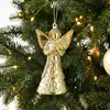 Novo Pingente de Plástico com Glitter Dourado Desenho Animado Decoração de Árvore de Natal Janela