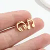 Brincos Minimalistas Europeus e Americanos em Aço Inoxidável com Formato de Coração, Flor, Animal Coelho para Mulheres, Acessórios de Orelha Geométricos Estilosos