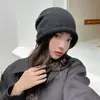 Sombreros de Otoño para Mujer con Circunferencia de Cabeza Grande, Gorros de Punto Versátiles de Moda, Gorros tipo Headwrap, Sombreros Postparto, Gorros Holgados de Celebridad de Internet, Sombreros para Adelgazar la Cara