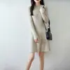 Vestido de Punto Otoño/Invierno 2026 para Mujer, Elegante Vestido Suéter Redondo Delgado por Encima de la Rodilla, Vestido Base para Mujer