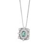 S925 Sterling Silver French Court Style Diamond Square Colar Diamante Feminino Verde Azul Zircão Delicado de Alta Qualidade Clavícula Cadeia