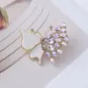 Broche de Mariposa de Cristal con Incrustaciones de Cobre y Nácar Vintage para Mujer, Accesorio de Broche de Insecto con Perla de Agua Dulce de Diseño de Alta Gama