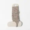 Calcetines Tobilleros con Adorno de Encaje para Mujer, Calcetines Finos de Verano de Punta Abierta, Calcetines Largos de Algodón Huecos Estilo Japonés Sin Punta