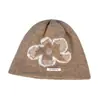 Gorro Tejido Jacquard Retro Estilo Coreano para Mujer, Versátil para Otoño e Invierno, Gorro que Protege los Oídos, Calentador de Cabeza, Gorro Frío que Hace que la Cara Parezca Más Pequeña