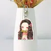 Cazador de demonios: Kimetsu No Yaiba Mariposa Shinobu Kamado Tanjiro Llavero de Acrílico Blanco Doble Cara Colgante para Bolsa de Soporte Mochila Escolar