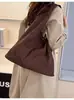 Versión Coreana Ins Bolso Tote Simple de Color Sólido de Gran Capacidad para Mujer 2025 Nuevo Casual Versátil para Viajar al Trabajo Bolso de Hombro para Debajo del Brazo