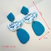 Pendientes de Arcilla Polimérica Blanda Turquesa Retro Cerámica Blanda Pendientes Acrílicos Geométricos Asimétricos Exagerados de Nicho Europeos y Americanos