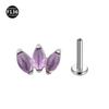 Varilla de titanio F136 de 3 ojos de caballo, 1.0/1.2, piedra natural cruda, ágata, para perforar, joyería, clavo para labio y oreja, venta directa de fábrica