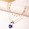 Moda transfronteriza europea y americana: Collar del ojo turco azul, un collar de cadena corta simple y elegante con el diseño del "Ojo del Diablo"