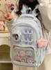 Mochila Fofa para Estudante Universitário, Mochila Escolar Estilo Universitário, Mochila Simples de Cor Sólida para Ensino Fundamental, Bolsa de Ombro Feminina