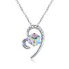 Collar de Corazón Aurora Colorido de Verano Cadena de Cuello Cubo de Azúcar de Cristal Austriaco Joyería de Cristal Cadena para Clavícula Regalo de Cumpleaños