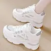Zapatos de suela gruesa, que aumentan la altura, con cordones, parte superior de piel, estilo "dad shoes", nueva colección Otoño 2026, zapatillas de mujer con bloques de color, casuales y cómodas, con suela suave