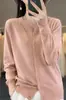 Cardigã Feminino Outono Inverno Novo Casaco de Lã Estilo Curto Solto Camisa Elegante de Manga Longa Preto Tamanho Único Branco Cinza