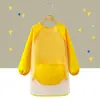 Delantal Infantil de Manga Larga de TPU Sin Lavado, Reversible, Dibujos Animados de Animales de Guardería, Delantal Bata Impermeable y a Prueba de Suciedad para Niños y Niñas