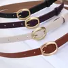 Novo Estilo Couro Sintético Vintage Feminino Pequeno Cinto Versátil Jeans com Fivela de Pino Japonesa Casual Estudante Fino Cinto Feminino Tendência