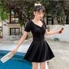 Roupa de banho feminina de uma peça coberta de barriga Emagrecimento Conservador Manga curta Ângulo plano coreano ins Hot Spring Sexy Fairy Fan Swimsuit