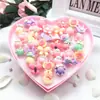 Anillos de Resina de Gemas de Dibujos Animados de 36 Piezas Más Vendidos Set de Anillos de Plástico para Niñas de Preescolar