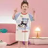 Pijama Infantil para Meninas, Novo Estilo de Verão, Manga Curta, Fino, Caimento Solto, Camisola Estilo Princesa para Crianças Maiores, Pode Ser Usado Fora de Casa como Roupa de Casa