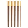 Palillos de madera de ala de pollo para uso doméstico, palillos de madera maciza sin pintura ni cera, antideslizantes, con puntas metálicas, palillos de regalo personalizados, al por mayor