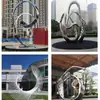 Escultura de Metal com Revestimento Espelhado em Aço Inoxidável de Formato Irregular, Iluminação para Imóveis e Hotéis, Paisagem de Água Corrente, Ornamentos e Decorações de Arte em Ferro