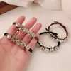 Cuerda para el Cabello con Pedrería para Mujer Cola de Caballo Retro Simple Elegante Cuerda para el Cabello de Alta Calidad Tendón de Goma Cabeza de Bola Tendón de Goma Anillo para el Cabello Accesorios para el Cabello