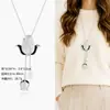 Cadena para Suéter de Collar Largo Geométrico, Accesorio de Lujo de Alta Gama, Versátil y de Moda, Colgante de Perla para Otoño e Invierno