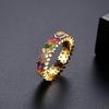 Anillo de diamantes de doble hilera Jinse para mujer, nuevo anillo de circón geométrico de estilo coreano, pulsera distintiva Dongdaemun